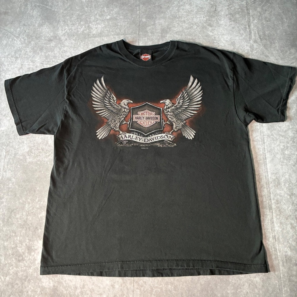 Vintage 2005 Harley Davidson Charleston SC Eagle T-Shirt Mens XL Black